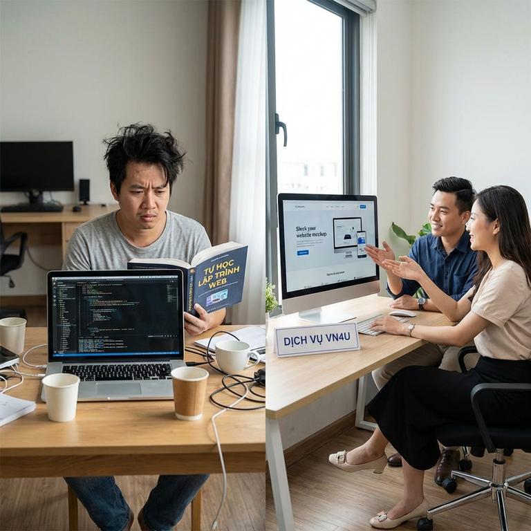 Nên Tự Làm Web Doanh Nghiệp Hay Thuê Dịch Vụ VN4U