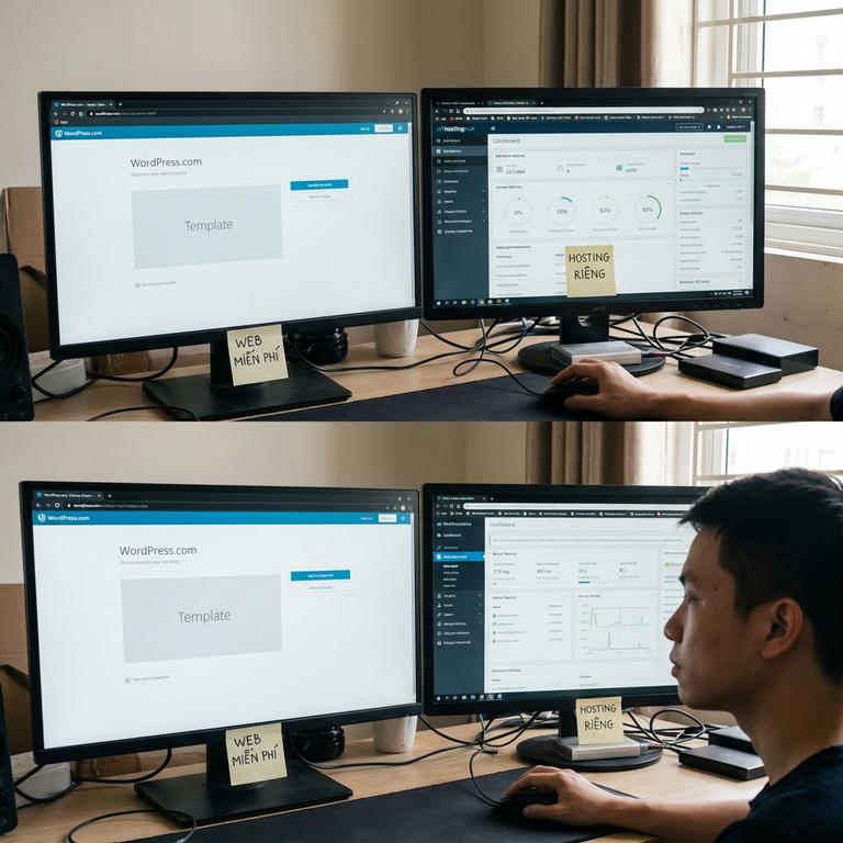 So Sánh Làm Web Miễn Phí Với WordPress Và Thuê Hosting Riêng
